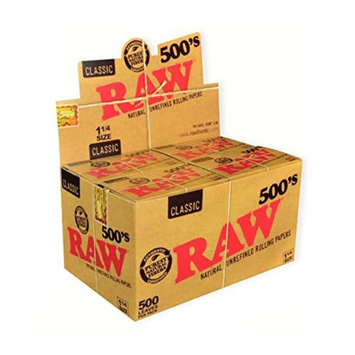 Papel RAW 500 1.1/4 Classic: Caja de Papel natural para liar cigarrillos