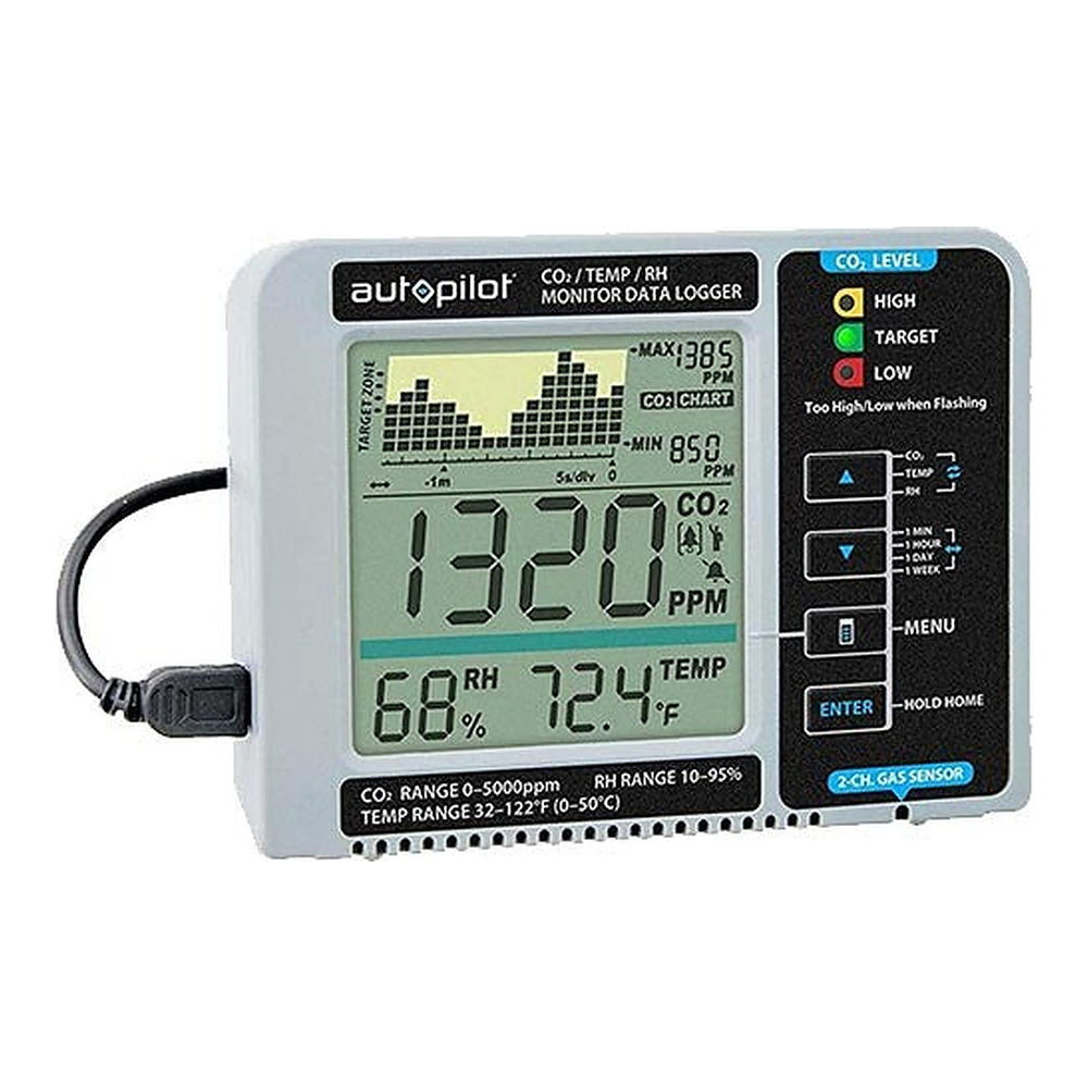 Autopilot APCEM2 Medidor CO₂, monitor de CO₂ de alta precisión con sonda NDIR para cultivo