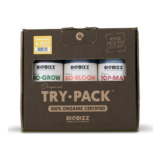 BioBizz Try Pack Indoor, Pack de iniciación orgánico para cultivo interior con 3 fertilizantes