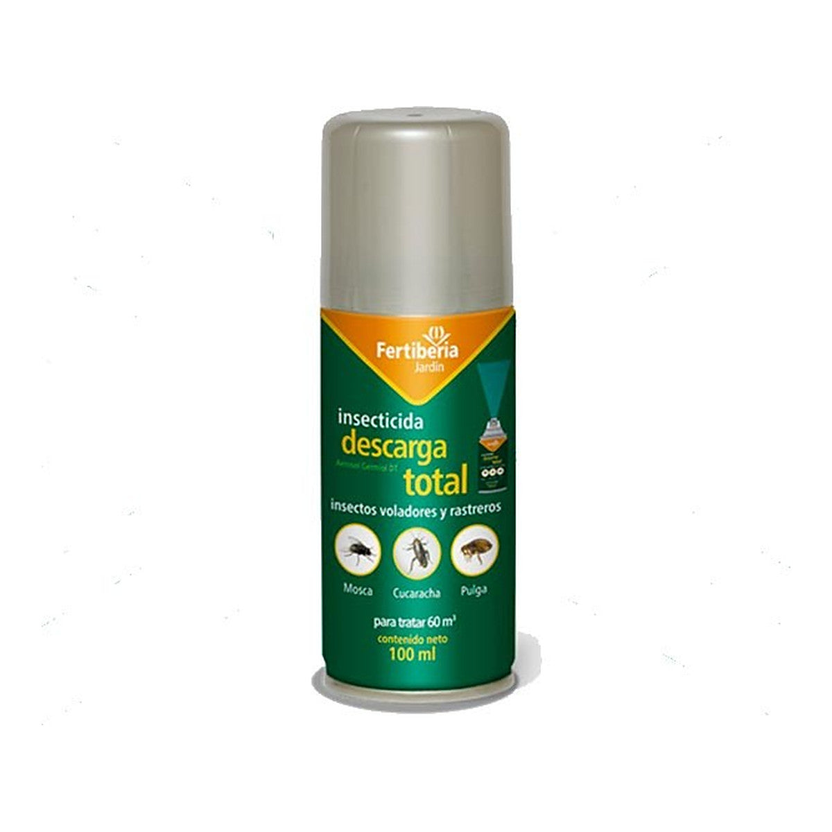 Fertiberia Insecticida Descarga Total 100ml, aerosol plaguicida de acción Total para fumigación