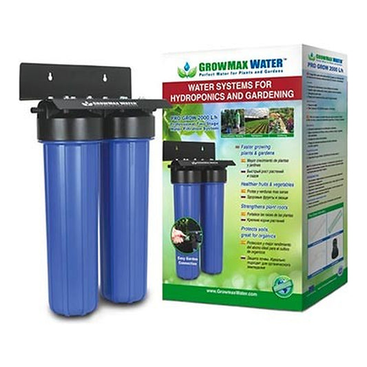 GrowMax Water Filtro Pro Grow 2000L/h, Filtro de carbono para eliminar cloro en gran cultivo