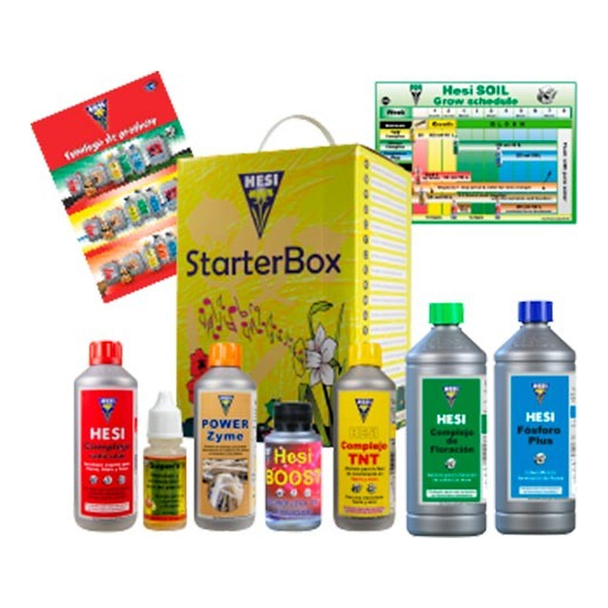 HESI Starter Box Soil, pack de iniciación con fertilizantes para cultivo en tierra