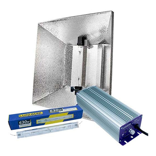 Lumatek Kit Iluminación LEC 630W, luminaria LEC/CMH con balastro Lumatek y reflector para indoor