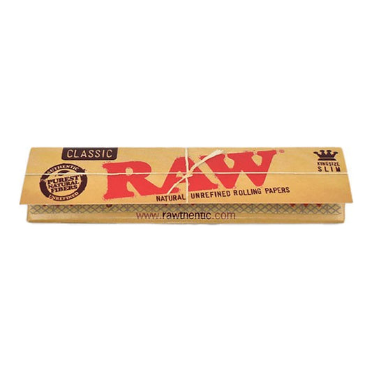 RAW Classic King Size Slim Papel de Fumar, librillo de Papel natural King Size Slim para liar