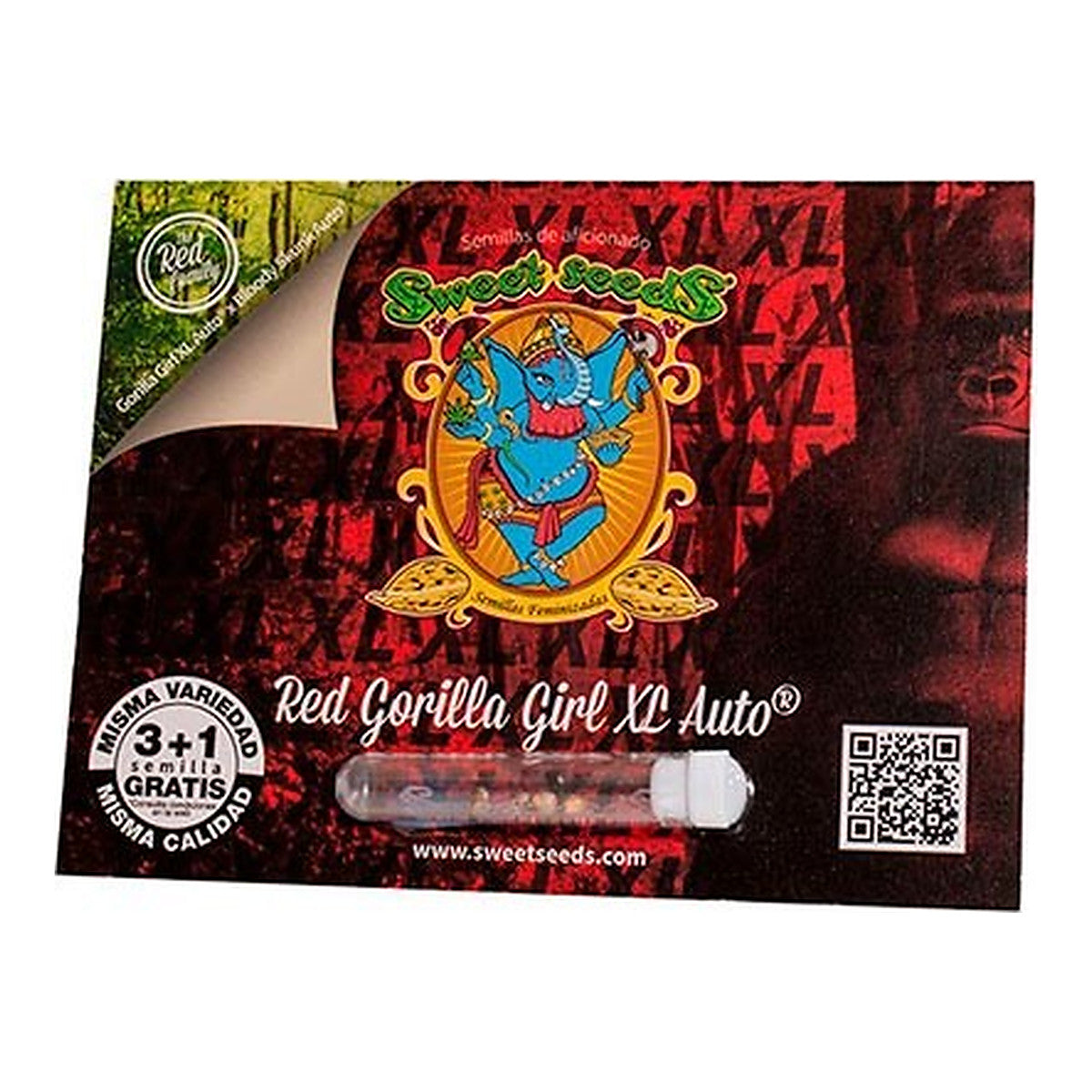 Sweet Seeds Red Gorilla Girl XL Auto, semillas de cannabis autoflorecientes XL con tonos rojizos